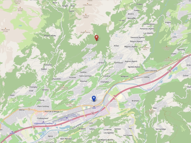Screenshot Sion et Anzère - Carte
